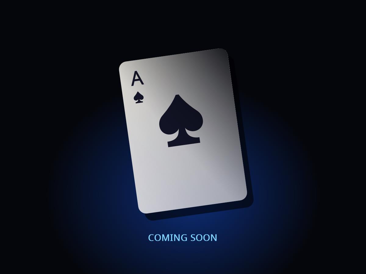 An ace of spades lit in blue against the dark